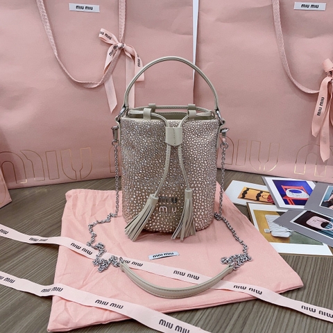 Miu Miu 5BE085 Glass-Crystal Bucket Bag M1