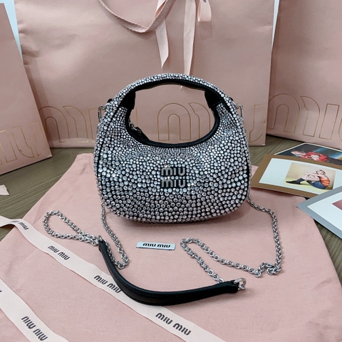 Miu Miu 5BP78 Glass-Crystal Bag black M1