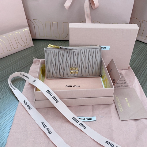 Miu Miu Matelassé nappa leather envelope wallet 5MB006_2FPP_F0770 Cameo M1