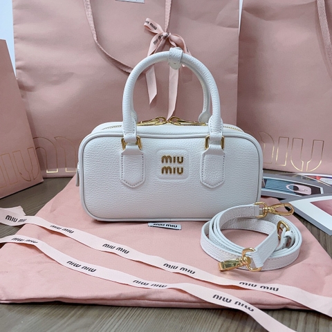 Miu Miu matelasse leather bag 5BB142 white M1