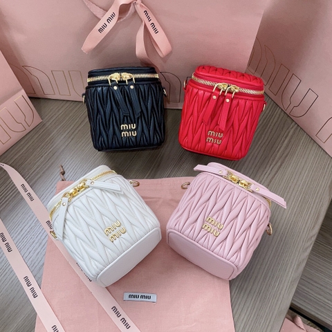 Miu Miu Matelassé nappa leather micro bag 5NR018_2FPP_F0009 white M1