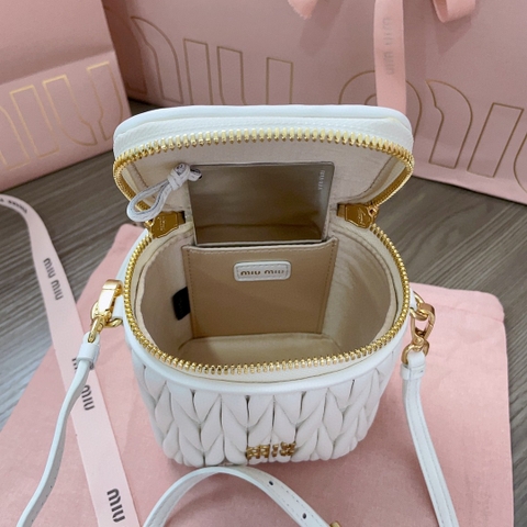 Miu Miu Matelassé nappa leather micro bag 5NR018_2FPP_F0009 white M1