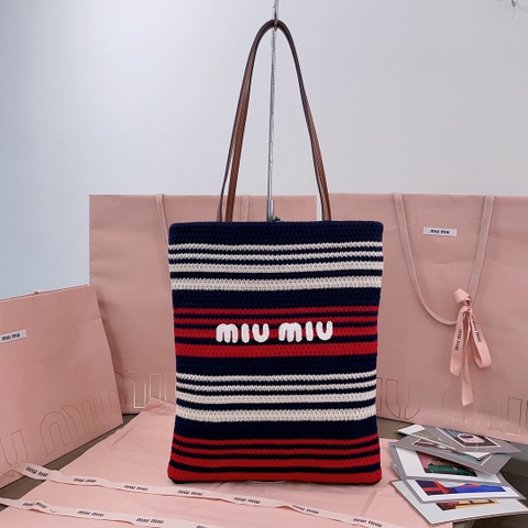 Miu Miu Crochet tote bag 5BG248_2CQN_F0YKQ_V_ORO blue/red/white M1