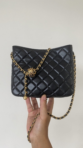 Chanel tote bag black leather