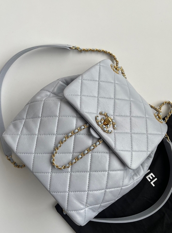 Chanel 19 Duma backpack gray leather