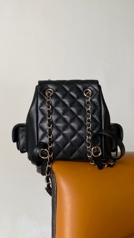 Chanel Duma backpack black leather