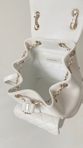 Chanel Duma backpack white leather