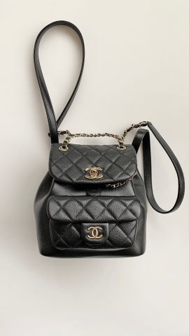 Chanel Duma backpack black leather