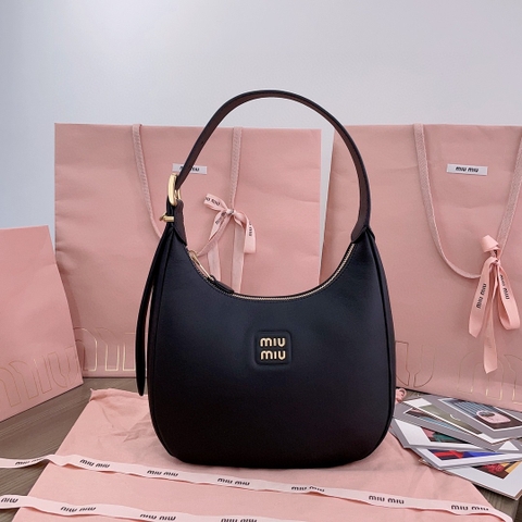 Miu Miu black hobo leather bag 5BC151