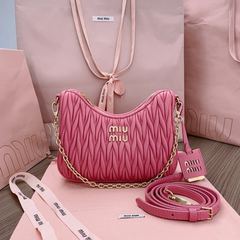 Miu Miu Begonia Pink Matelassé Nappa Leather Shoulder Bag 5BH211_N88_F0638_V_TWO