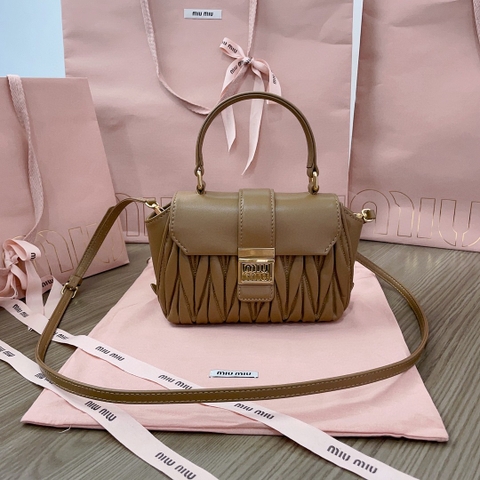 Miu Miu caramel matelassé nappa leather 5BP083