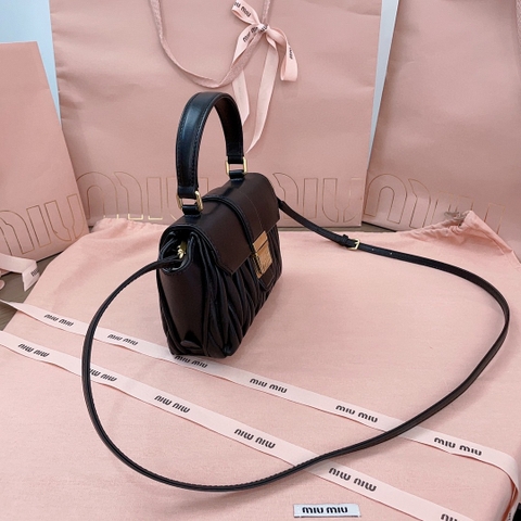 Miu Miu black matelassé nappa leather 5BP083