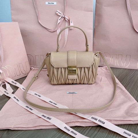 Miu Miu sand beige matelassé nappa leather 5BP083