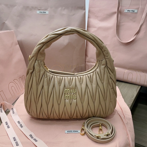 Miu Miu Wander matelassé nappa leather hobo bag sand beige 5BC153_N88_F0036_V_OOO