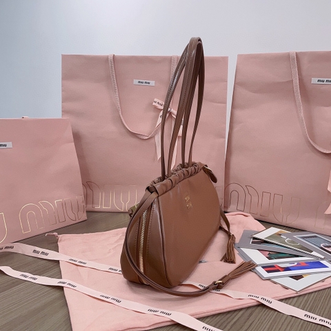 Miu Miu 5BG287 nappa leather bag cognac m1 Sao chép