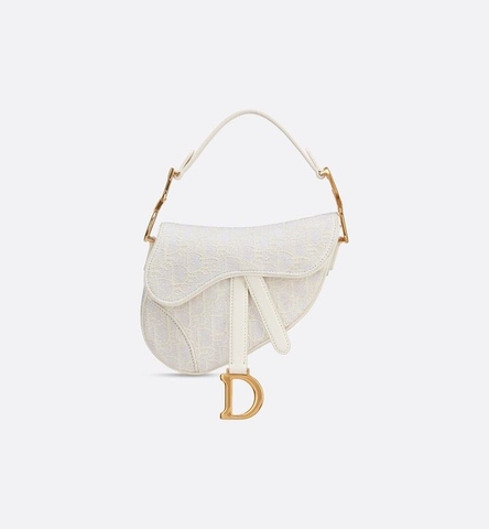 DIOR Mini SADDLE BAG White Dior Oblique Jacquard