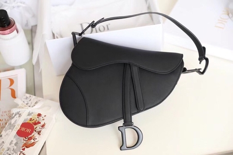 DIOR SADDLE BAG Black Ultramatte Calfskin