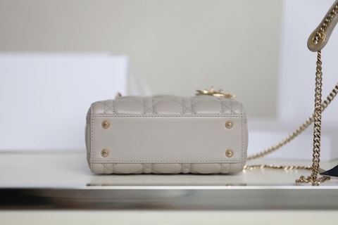 MINI LADY DIOR BAG Gray Cannage Lambskin
