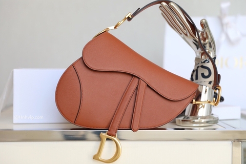 DIOR SADDLE BAG Dark Tan Grained Calfskin