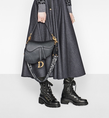 DIOR SADDLE BAG Black Grained Calfskin