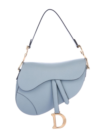 DIOR Mini SADDLE BAG Denim Blue Grained Calfskin