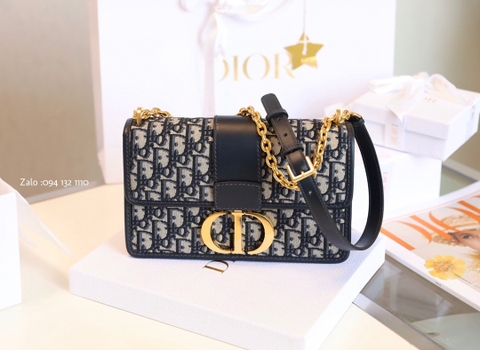 DIOR 30 MONTAIGNE CHAIN BAG Blue Dior Oblique Jacquard