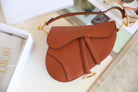 DIOR SADDLE BAG Dark Tan Grained Calfskin