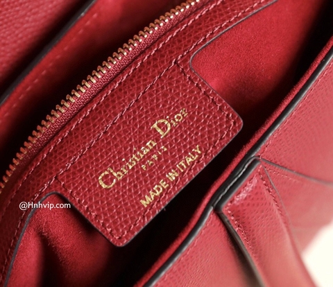 DIOR SADDLE BAG Cherry Red Grained Calfskin