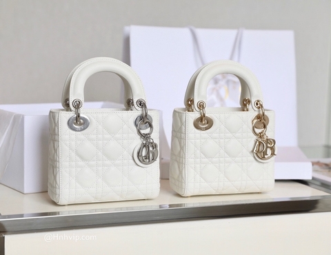 MINI LADY DIOR BAG Latte Cannage Lambskin