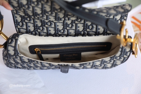 DIOR SADDLE BAG Blue Dior Oblique Jacquard