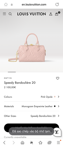 Louis Vuitton M47136 Speedy Bandoulière 20 Pink Opale