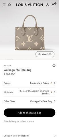Louis Vuitton M45779 Onthego PM Tote Bag Lv1