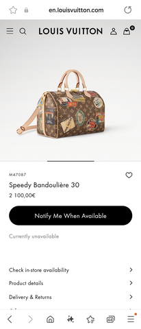 Louis Vuitton M47087 Speedy Bandoulière 30 LV1