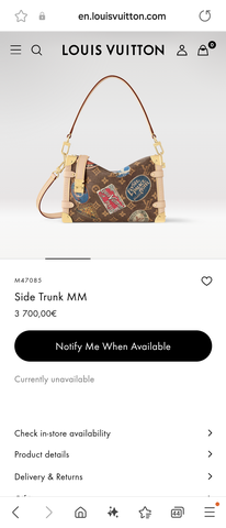 Louis Vuitton M47085 Side Trunk MM Lv1