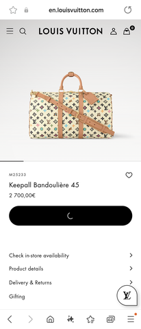 Louis Vuitton M25234 Keepall Bandoulière 45 Lv1