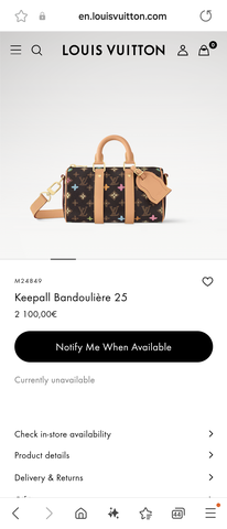 Louis Vuitton M24849 Keepall Bandoulière 25 Lv1