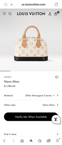 Louis Vuitton M46895 Nano Alma Lv1