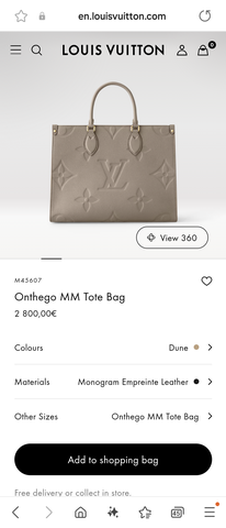 Louis Vuitton M45607 Onthego MM Tote Bag