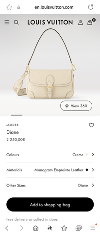 Louis vuitton M46388 Diane creme LV1