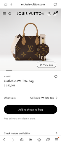 Louis Vuitton M46373 OnTheGo PM Tote Bag