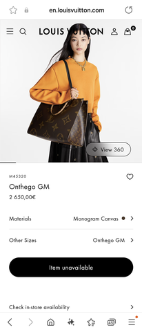 Louis Vuitton M45320 Onthego GM bag