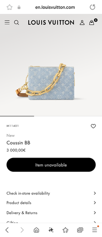 Louis Vuitton M11401 Coussin BB