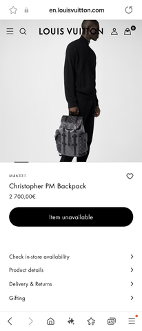 Louis Vuitton M46331 Christopher PM Backpack
