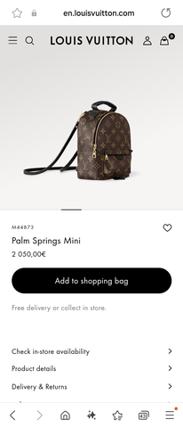 Louis Vuitton M44873 Palm Springs Mini
