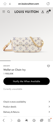 Louis Vuitton M83499 Wallet on Chain Ivy