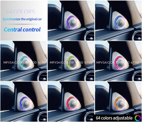 Loa Xoay 3D Burmester Led 64 Màu Cột A cho xe Mercedes-Benz C-Class, GLC-Class, E-Class, S-Class