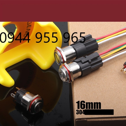 Công tắc 16mm LED nguồn chân dài