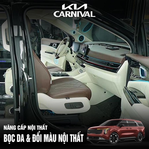 Bọc da và đổi màu nội thất cho Kia Carnival 2025