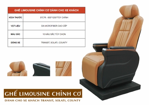 BROCHURE GHẾ LIMOUSINE CHỈNH CƠ XE KHÁCH TRANSIT, SOLATI, COUNTY