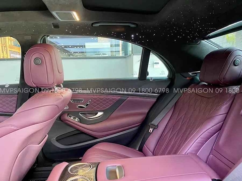 Benz S-class bọc da đổi màu nội thất đen tím
